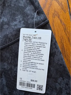Lululemon Wunder Train High Rise 25” Hideaway Camo Black Size 12 NWT thumbnail 5