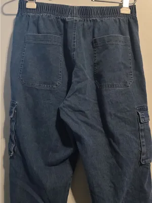 Kids Blue Cargo Denim Jogger Pants thumbnail 6