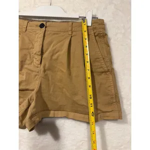 J.Crew Womens‎ Pleated Chino Shorts Size 6 Khaki Tan Mid Rise Cotton Twill C1579 thumbnail 3