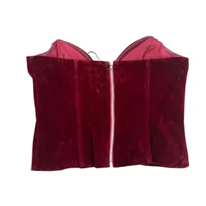 Superdown Eva Sweetheart Top in Oxblood, Size M thumbnail 5