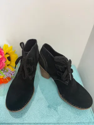 Structure Black Suede Lace-Up Ankle Boots thumbnail 3