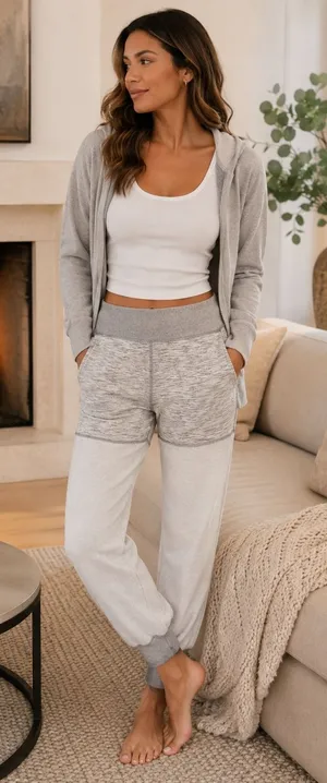 FP Movement Be Free Colorblock Joggers Gray XS Foldover Waist thumbnail 1