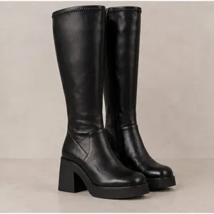 GC Shoes Women's Chantal Platform Elastic Knee-High Boots Black size 8.5 thumbnail 3