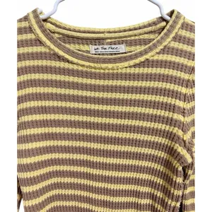 Free People We The Free Pretty Little Thermal Oat Combo-Elise Stripe Women's Size Small‎ thumbnail 3