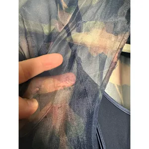STAUD Botanical Navy Calluna Organza Mesh High Neckline Tie Back Gown size Small thumbnail 13