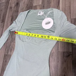 Princess Polly Javier Sage Green Long Sleeve Corset Mini Dress 6 NWT thumbnail 5