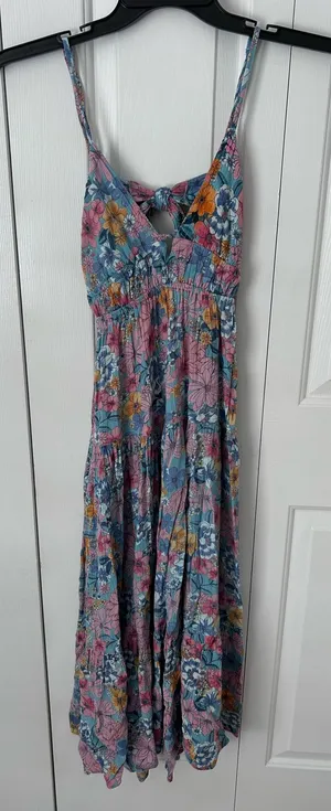 Floral Maxi Dress in Blue & Pink Size XS thumbnail 1