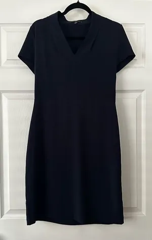 Banana Republic‎ Royal Blue Short Sleeve V-Neck Sheath Mini Work Dress Womens thumbnail 1