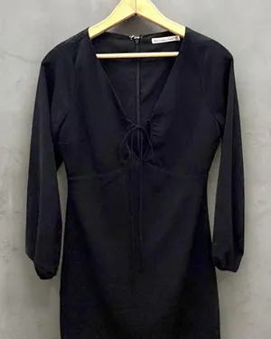 Abercrombie & Fitch Black‎ Tie-Front Long Sleeve Mini Dress Size XS thumbnail 1
