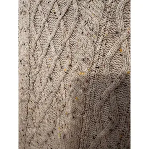 J.Crew‎ Womens Donegal Cable Crewneck Sweater Oatmeal Autumnal Neps XS BJ858 thumbnail 4