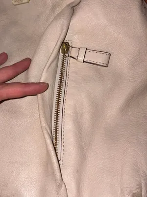 Coach Ivory Pebbled Leather Shoulder Bag with Gold-Tone Hardware thumbnail 2