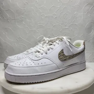 Nike Court Vision Low Next Nature x United Sneakers Womens 11 White Tan Leather thumbnail 4