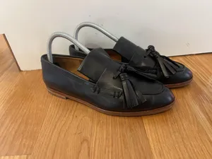 & Other Stories Shoes Womens Size 38 Black Leather Tassel Loafers Made in Italy thumbnail 3