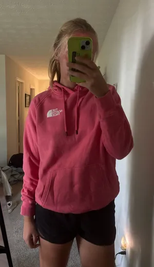 North Face Pink Fleece-Lined Hoodie thumbnail 1