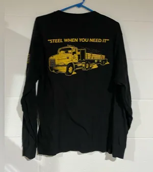 Hanes Black Long Sleeve with Yellow Truck Graphic thumbnail 1