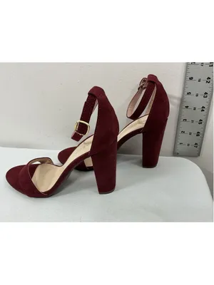 Womans Excellent Condition Bamboo Rampage Strappy Sandals Size 7 Maroon thumbnail 3