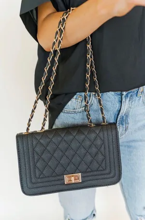 Black Quilted Crossbody Bag thumbnail 1