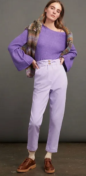 Jessy B Paper-bag Waist Purple Jeans thumbnail 1
