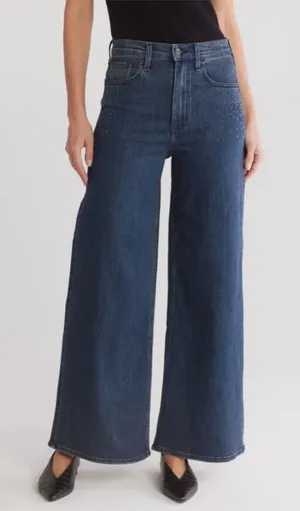 Rag & Bone Serena High Waist Rhinestone Wide Leg Jeans 29 thumbnail 1