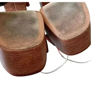 Lulu’s Lucianto Copper Satin Ankle Strap Wooden Platform Sandals SZ 6 thumbnail 12