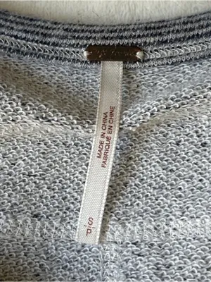 Free People grey and blue striped flowy long sleeve top thumbnail 5