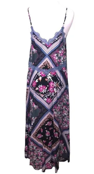 Intimately Free People Stevie Printed Maxi Slip Dress in Graphite Combo Medium thumbnail 7