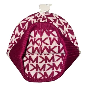 Michael Kors Womens Fuschia/White Logo Cuff‎ Beanie thumbnail 3