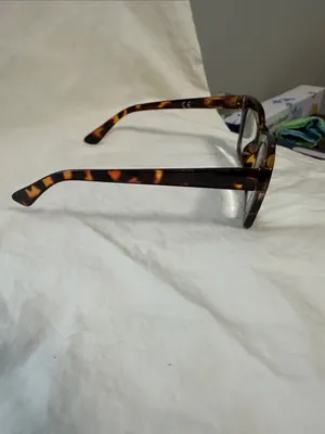 Ladies Tortoiseshell Square Frame Glasses - Brown +3.00 and bluelight blocker thumbnail 3