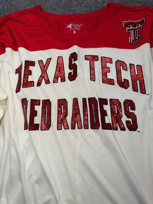 47 Brand Texas Tech Red Raiders women's 3/4-sleeve fashion jersey with glitter graphic thumbnail 2