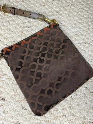 Y2K Coach Signature Op Art Madison Crossbody Bag in Brown Coach Monogram Purse thumbnail 6