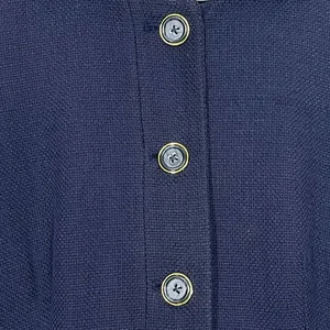 Banana Republic‎ Navy Coarse Cotton Weave Button Front Overcoat Women's XS thumbnail 7