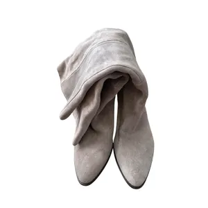 Nine West Ceynote Grey Suede Knee High Cone Heel‎ Pointed Toe Boots Womens 8M thumbnail 5