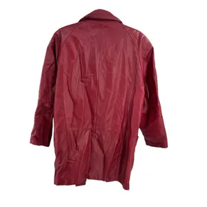 Pelle red leather M mid length trench vintage retro outdoor 70s 80s thumbnail 2