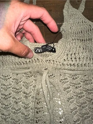 NWT Zara Bershka Tie Front Crochet Top thumbnail 7