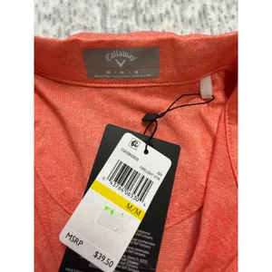 Callaway Womens Opti-Dri Quarter‎ Zip Golf Polo Shirt Firelight Heather Orange M thumbnail 2