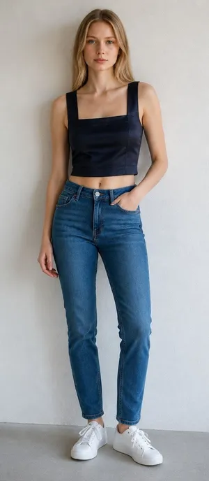 Abercrombie & Fitch Black Satin Square Neck Sleeveless Crop Top Tank Top Size L thumbnail 1
