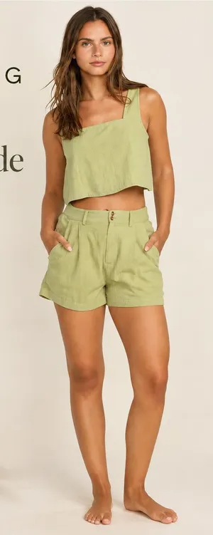 Billabong Tailor Made High Rise Shorts Avocado Green XS thumbnail 1