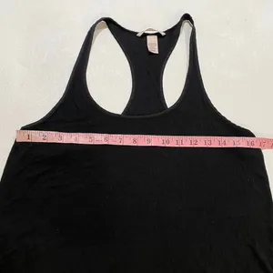 Victoria’s Secret Black Ribbed Racerback Tank Top Size S Lounge Basic thumbnail 5