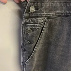 GAP Acid Wash Black Adjustable Razorback Overalls Pockets and Side Buttons- M thumbnail 4