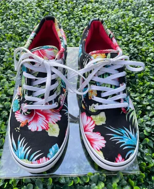 Vans Womens Hawaiian Tropical Print Low Top Sneakers Shoes Multicolor Sz 8 thumbnail 1