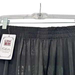 Lida Wide Leg Pants NWT Side Slits Lagenlook Upscale Relaxed L/XL Deep Black thumbnail 7