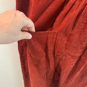 All Row Rust Red Corduroy Utility Jumpsuit Short Sleeve Zip Front PM1070 Large thumbnail 9