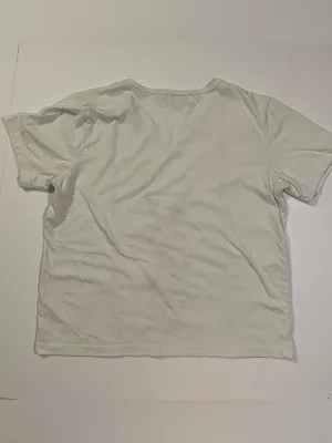 *Vintage* Shenanigans White Cotton Blend Tee with Embroidered Flowers size L thumbnail 3