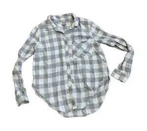 ‎aerie grey plaid collar shirt medium thumbnail 1