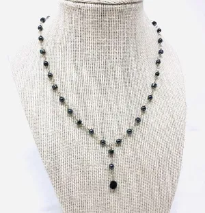 Delicate sterling silver, beaded  necklace thumbnail 1
