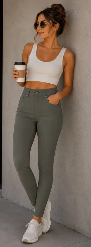 Lululemon City Sleek Slim Fit‎ 5 pocket Olive Green Pants thumbnail 1