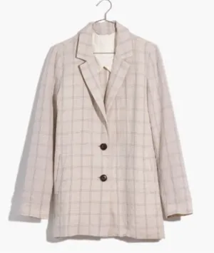 NWT Madewell Dorset Blazer in Windowpane thumbnail 1