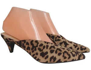 Pointed leopard print retro Low MULE 2” Sz 5.5‎ Brown thumbnail 1