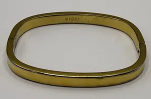Monet Hinged Bangle Bracelet Slim Stackable Gold Tone Estate‎ thumbnail 1