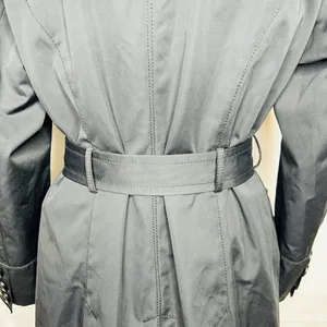 Jones New York Coat Size Large Black Faux Fur Removeable Collar Belted Trench thumbnail 12